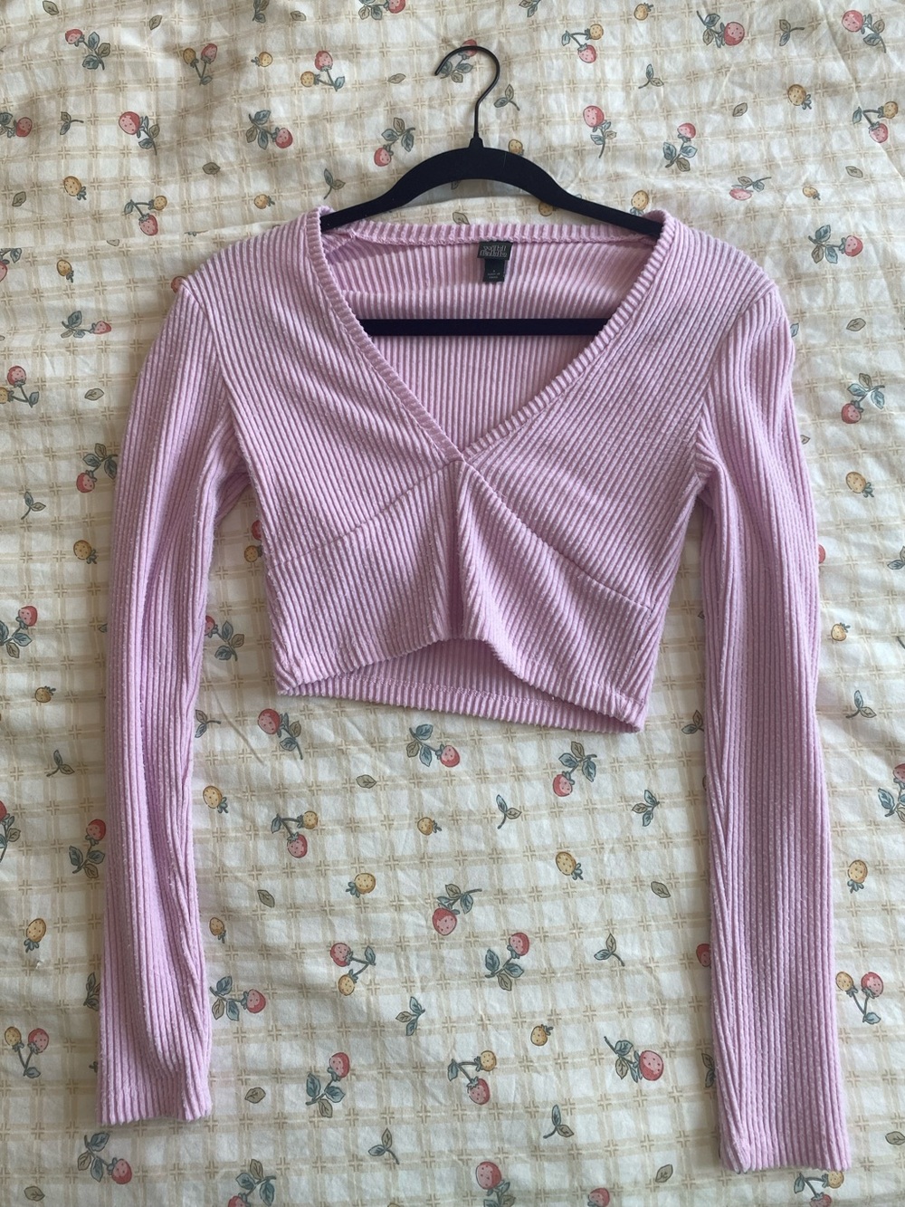Pink long sleeved crop top